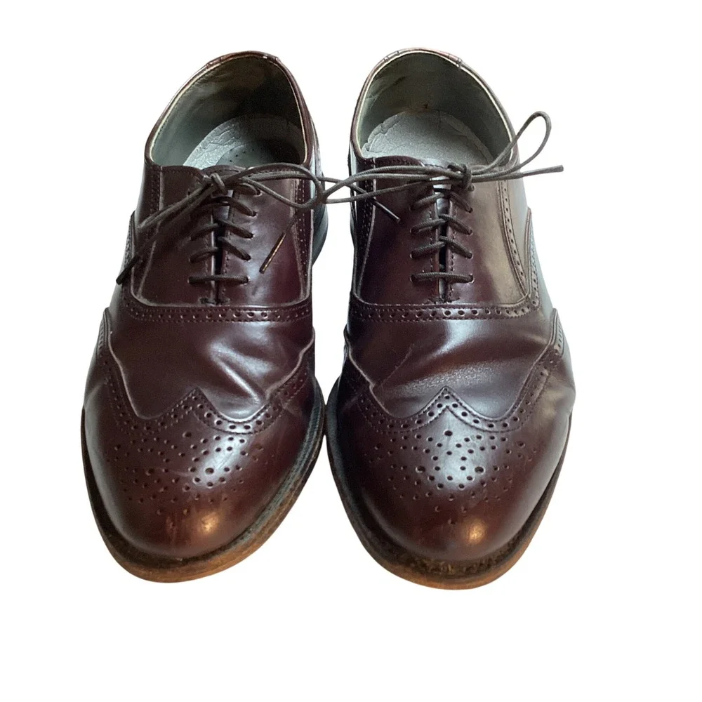 Dexter Wingtip Oxford Mens 10.5 N Burgundy Leather Classic Preppy Dress Shoes